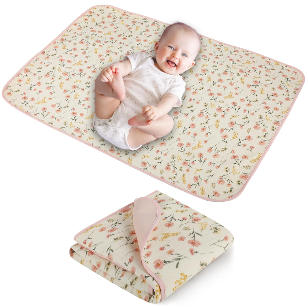 PHOEBUS BABY changing pad double-sided setup with soft muslin and waterproof leather