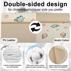 PHOEBUS BABY changing pad muslin front top for baby-soft, breathable comfort