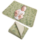 PHOEBUS BABY double-sided changing pad with soft muslin and waterproof leather for versatility.