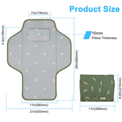 PHOEBUS BABY lightweight foldable changing station fits in a diaper bag.