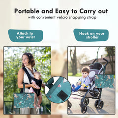 phoebus baby portable changing pad folded compact shows 7in-by-8-5in clutch.