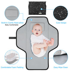 PHOEBUS BABY portable changing pad open for quick one-handed setup.