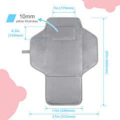 PHOEBUS BABY changing pad's waterproof surface wipes clean after messy diaper duties.