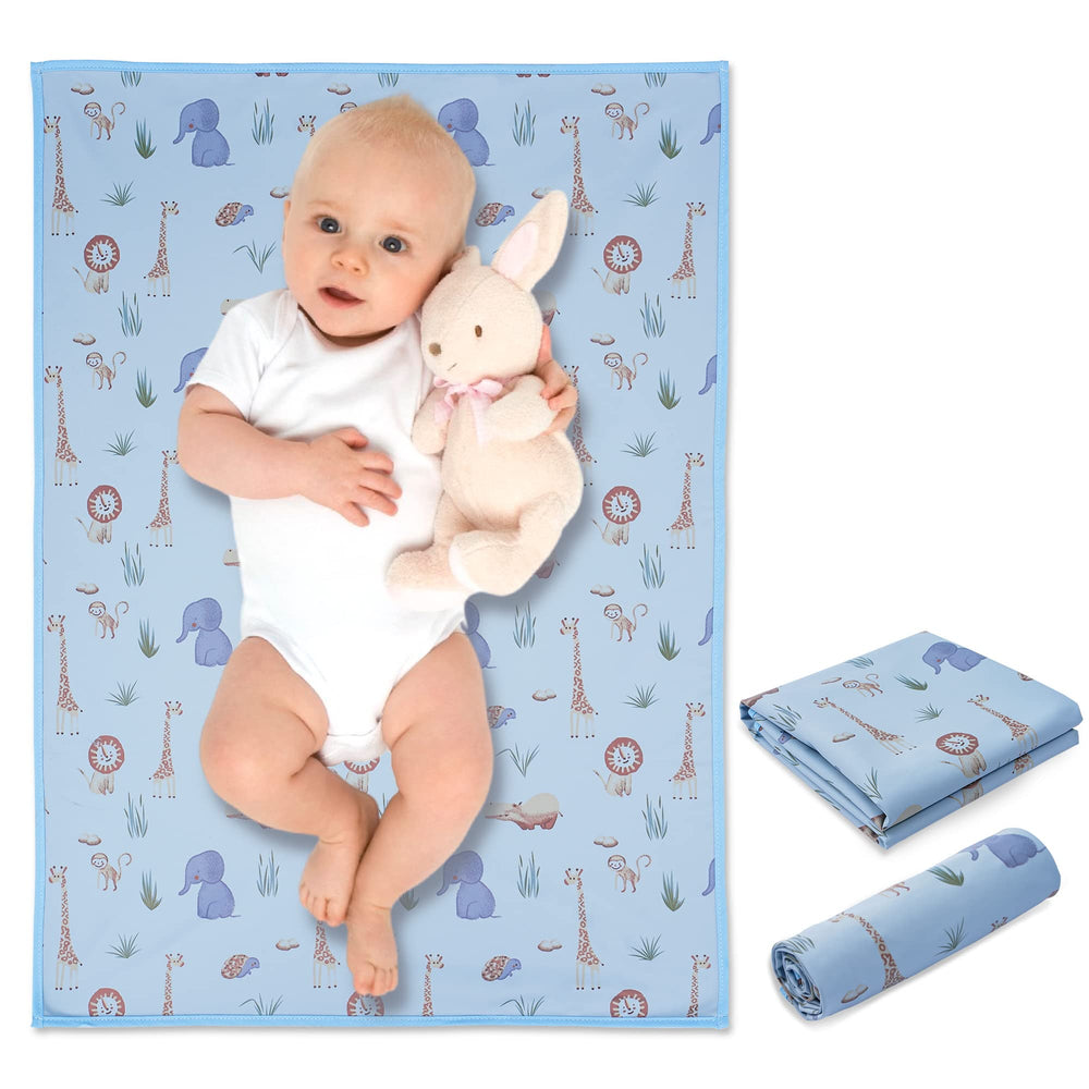 PHOEBUS BABY vegan leather changing mat wipeable surface for quick cleanups.