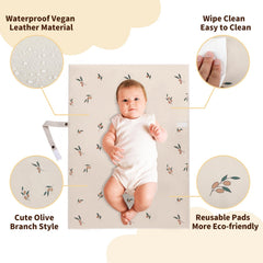PHOEBUS BABY changing pad laid on sofa for on-the-go diaper changes.