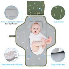 PHOEBUS BABY waterproof changing mat compact folds easily for backpacks.