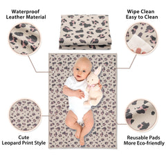 PHOEBUS BABY wipe-clean vegan leather panel for quick cleanup after changes