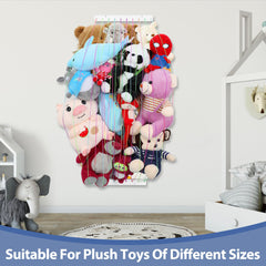 PHOENANCEE plush toy holder with adjustable length for versatile storage in kids' rooms.