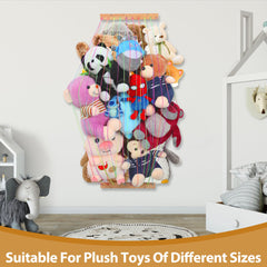 PHOENANCEE plush toy holder on wall-mount keeps soft toys within easy reach for kids.