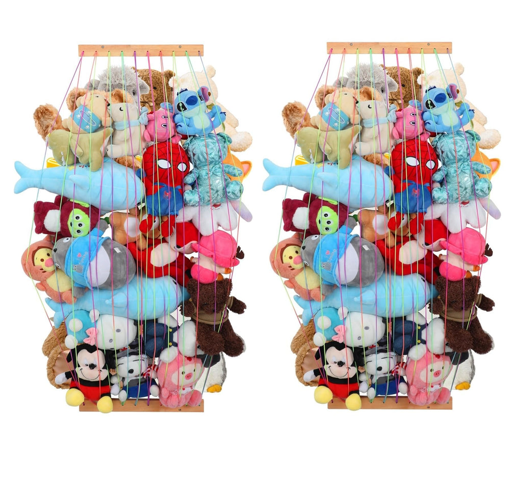 PHOENANCEE stuffed animal storage organizers on wall reduce clutter and create tidy play spaces.