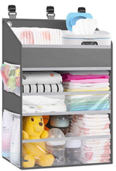 PHOTOONE hanging diaper caddy full view with spacious storage for 90+ diapers