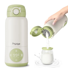 Phydge portable bottle warmer with temperature control ensures accurate warming for breast milk and formula.