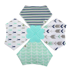 Pickle & Olive blue deer bib back view showing adjustable fit for growing baby.