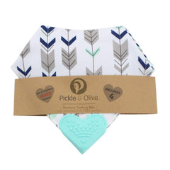 Pickle & Olive blue deer four-pack bibs with varied patterns.