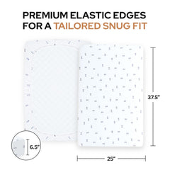 Pickle & Pumpkin fitted sheet with elastic stays snug through day and night.