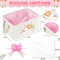 Pickmesh collapsible canvas storage bin folds flat for space-saving storage.