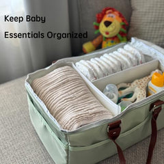 Picsthetic car caddy green top flap closure keeps items tidy during car trips