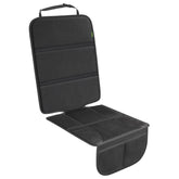 PIDO car seat protector thick padding back view helps prevent seat indentations.