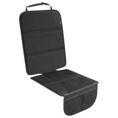 PIDO car seat protector thick padding back view helps prevent seat indentations.