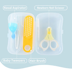 PIGEON 4-in-1 grooming kit gentle brush with soft nylon bristles for delicate hair.