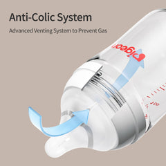 Pigeon baby bottle set packaging highlights multiple bottle sizes for newborns.