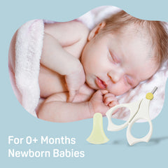 Pigeon baby nail scissors with large hole handle for stable grip.