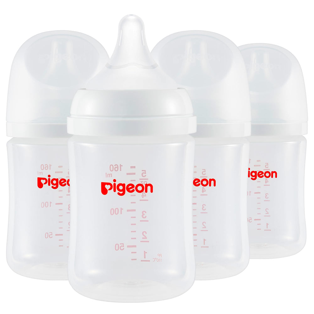 Pigeon PP nursing bottle wide neck anti-colic design supports comfortable feeding.