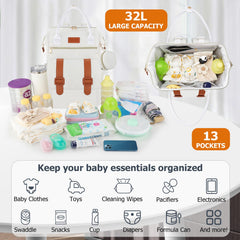 PIIOSER folding changing pad in cream ready for quick diaper changes