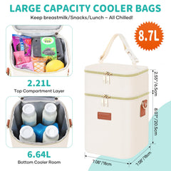 PIIOSER baby tote top compartment stores snacks and pouches.