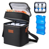 PIIOSER breastmilk cooler bag bottom compartment with ice pack keeps milk cold for hours