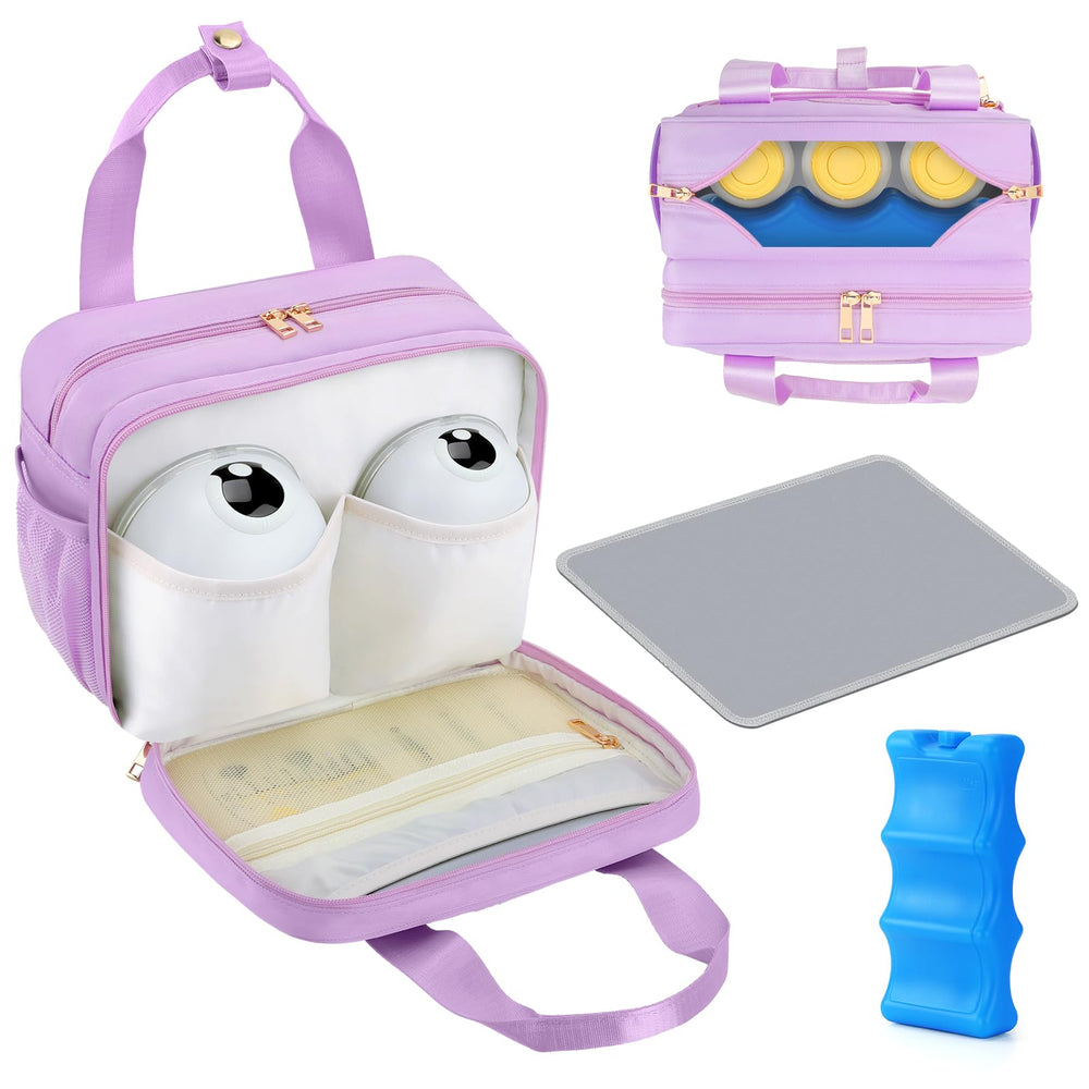 PIIOSER breastmilk cooler bag front pouches organize wearable pumps on the go