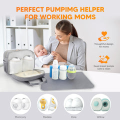 PIIOSER Breastmilk Cooler Bag mesh pocket stores milk bags or cables neatly