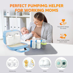 PIIOSER breastmilk cooler bag mesh pocket stores milk bags and cables for organized outings.