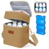 PIIOSER breastmilk cooler bottom compartment with ice pack keeps bottles cold for hours.