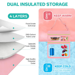 PIIOSER insulated tote top compartment stores breastmilk bags and snacks.