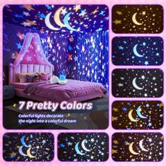 PIKOY dimmable night light ceiling projector offers soft illumination for late-night routines.