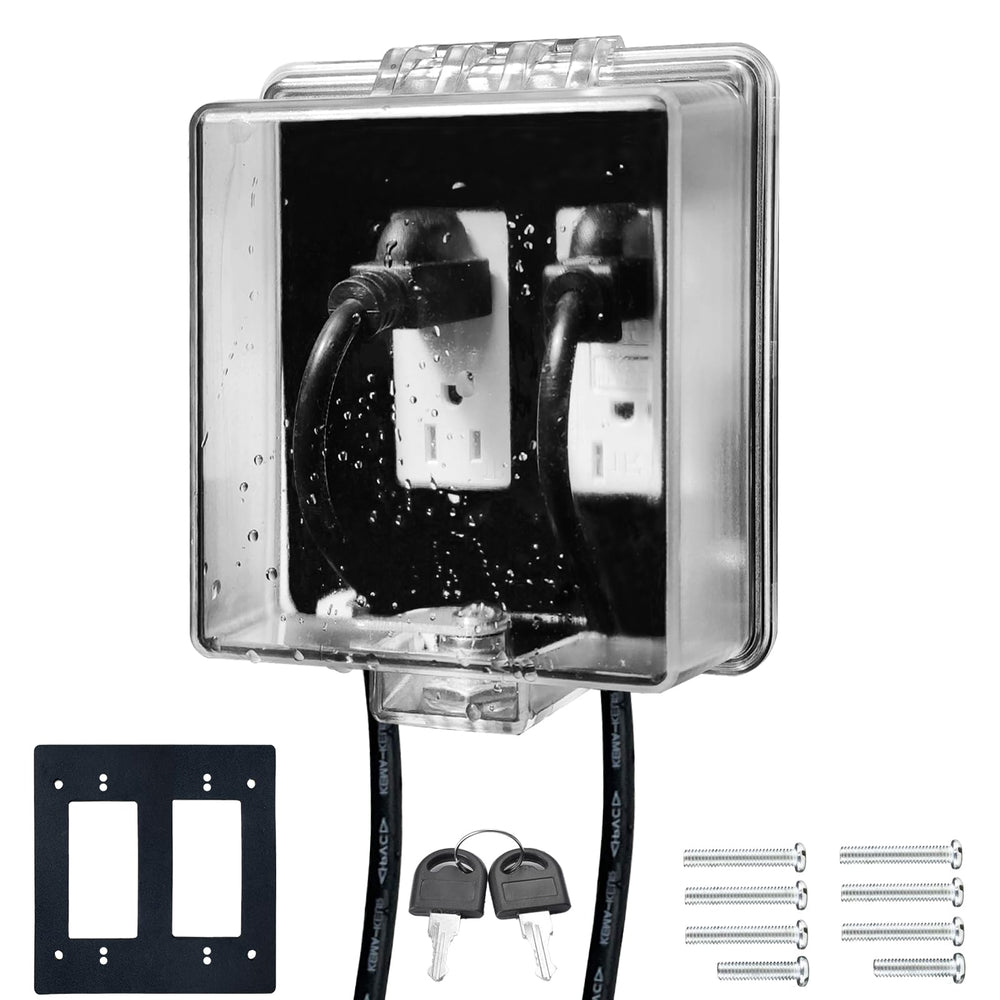 PILISPARK 2G outlet cover front view shows sturdy safety design and extra interior space.