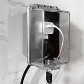 PILISPARK box key-lock front view showing secure childproof outlet cover