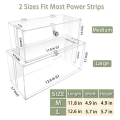 PILISPARK cable organizer box with lock secures cords and protects outlets.