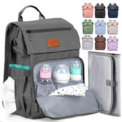 PILLANI diaper bag backpack front view with roomy main compartment for easy access.