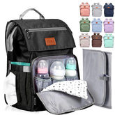 PILLANI diaper bag backpack front view with accessible compartments for newborn essentials
