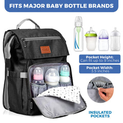 PILLANI diaper bag insulated pockets keep bottles ready