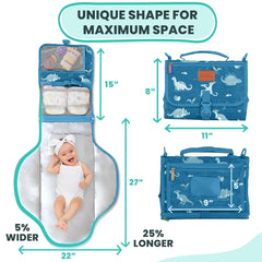Pillani changing pad wipes pocket offers easy-access storage for baby wipes during changes.