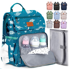 Pillani diaper backpack front flap pocket keeps keys and small items within reach.