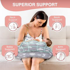 PILLANI nursing pillow removable cotton cover for easy machine-wash cleaning