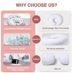 PILLANI nursing pillow removable cotton cover close-up for easy washing