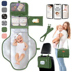 Pillani portable baby changing pad folded compactly for travel storage.