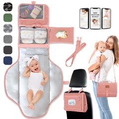Pillani portable changing pad folded into clutch for easy carry and storage.