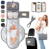 Pillani portable changing pad folded into a compact clutch for travel convenience.