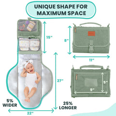 Pillani changing pad attached to stroller strap showing easy carry solution